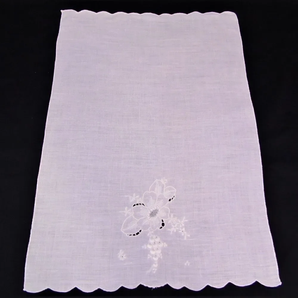 Vintage Tea Towels White on White Bridal Towels